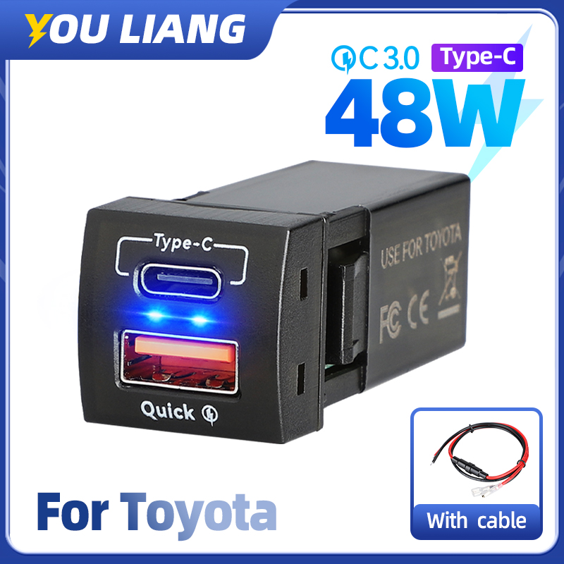 Car Accessories Qc - 48w carregador rápido qc3.0 usb tipo-c
