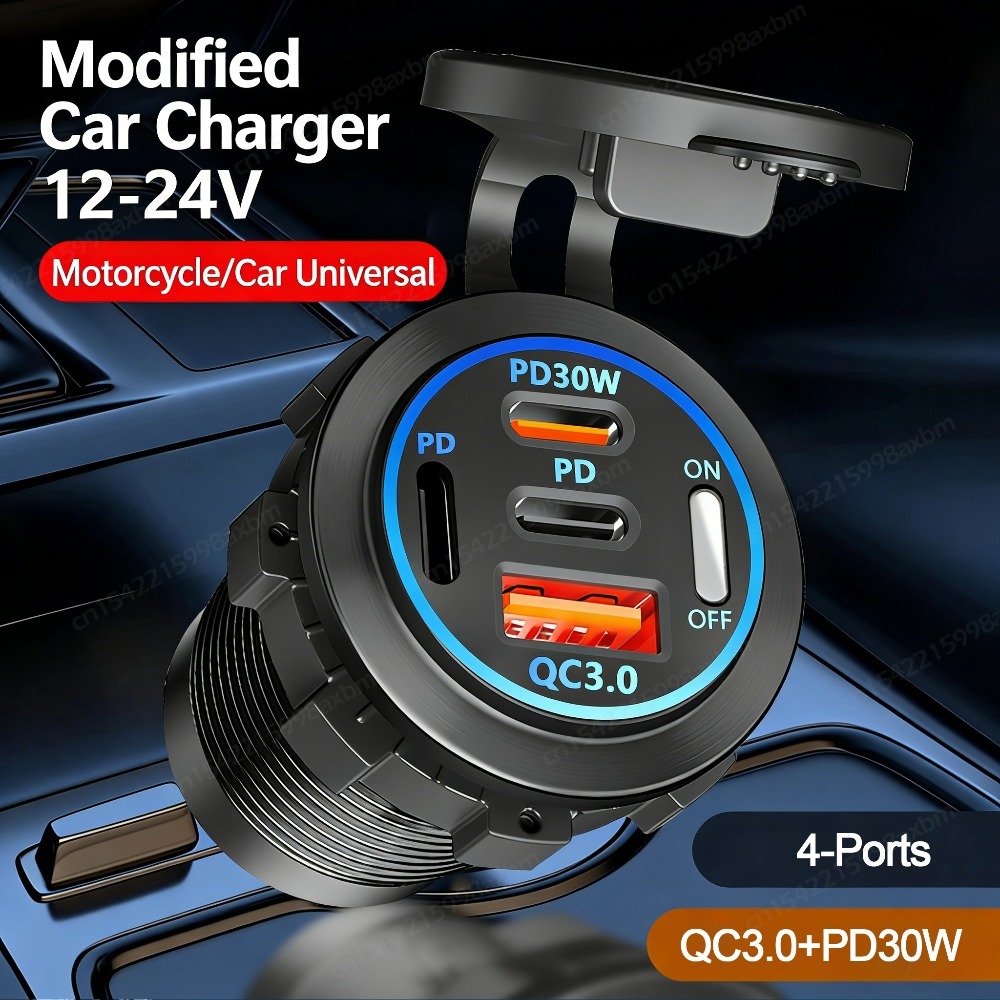 Tomada USB-C 12V QC3.0 PD Tipo - Car Accessories Qc avaliação e preço