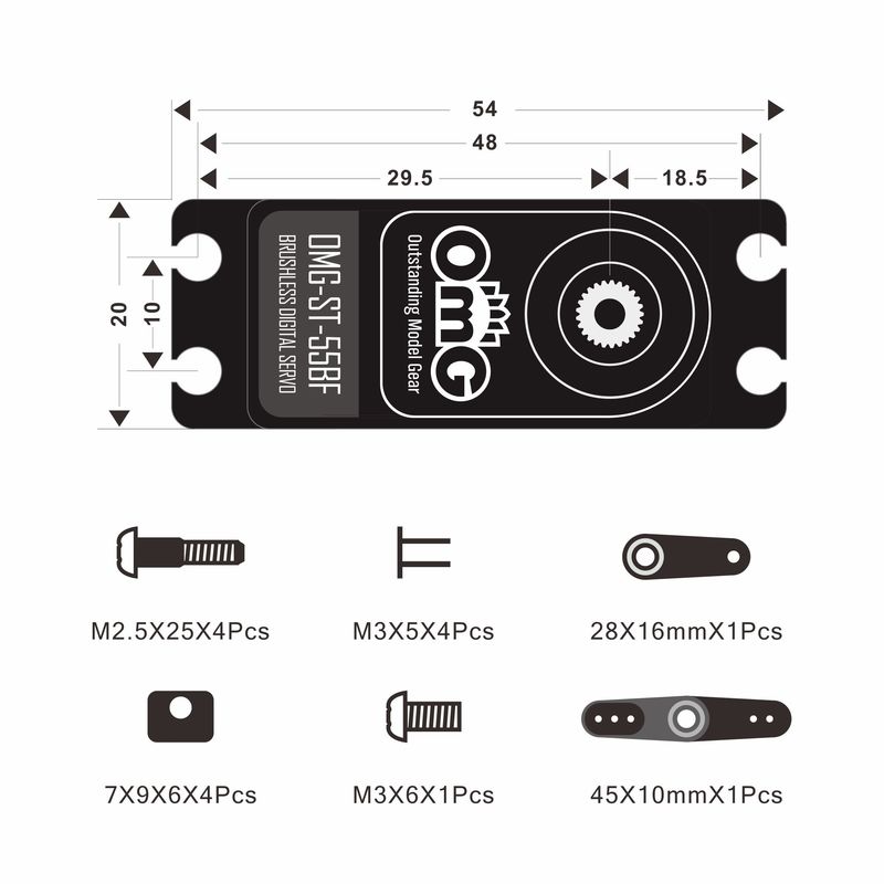 Omg 50kg servo motor Omg-St-55 - Car Accessories Omg avaliação e preço