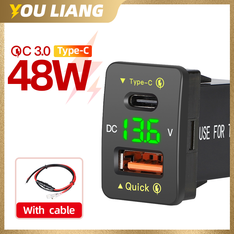 Qc3.0 48w usb c pd porta 12v/2 - Car Accessories Qc avaliação e preço