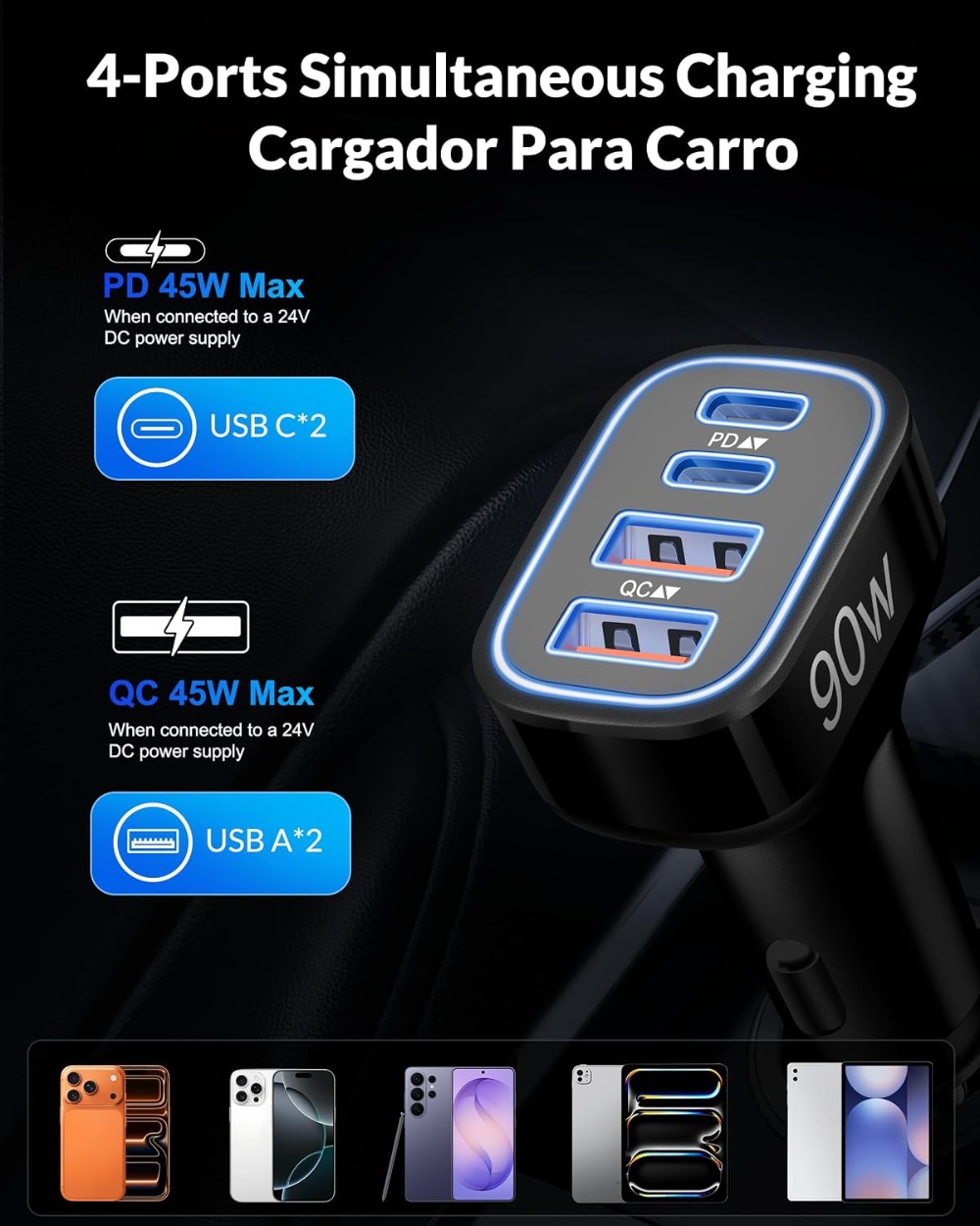 Carregador de Carro USB-C Rápi - Car Accessories Qc avaliação e preço
